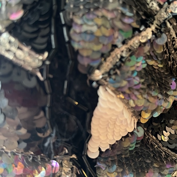 Vintage Neiman Marcus Black/White/Silver Sequined Jacket - Picture 9 of 9